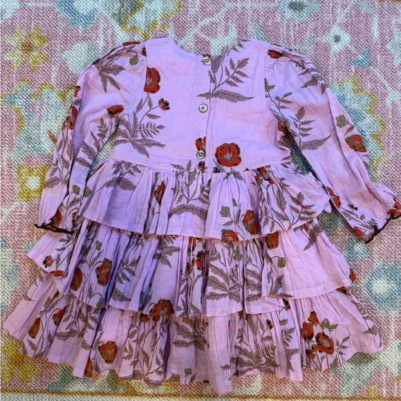Pink Chicken 5 Girls Fleur Lavender Floral Tiered Dress - Picture 4 of 4